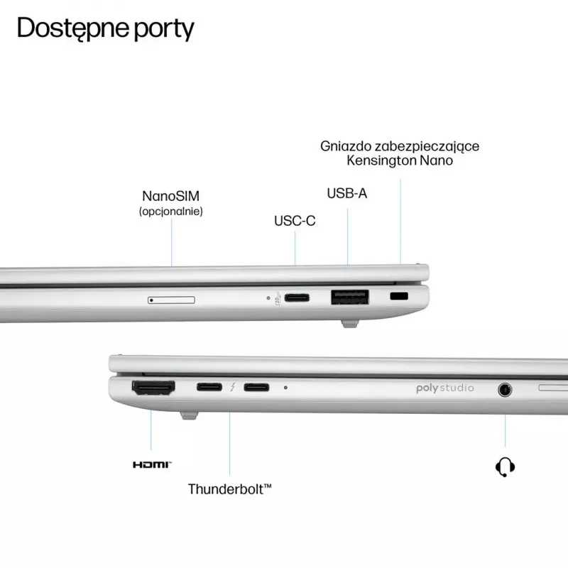 Portátil HP EliteBook G8 Ultra 7 255U 16 polegadas WUXGA IPS 400 nits 32GB DDR5 5600 1TB SSD Arc Cam IR 5MP 62Wh W11Pro Glacier Silver