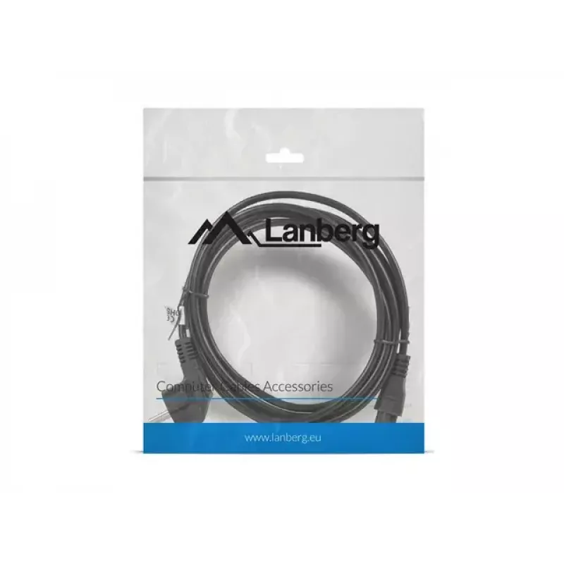 Cabo de alimentação Lanberg CA-C5CA-11CC-003-BK 3m conector fêmea C5 CEE7/7