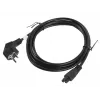 Cabo de alimentação Lanberg CA-C5CA-11CC-003-BK 3m conector fêmea C5 CEE7/7