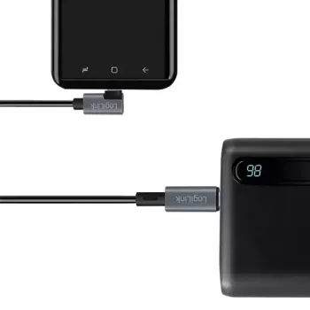 Cabo USB LogiLink CU0182 USB 2.0 1 m USB-C preto prateado