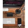 ICY BOX IB-HUB1430-CR hub multiporta USB 3.2 Gen 1 de embutir na secretária, preto