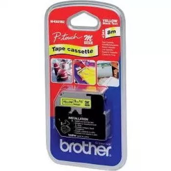 Brother M-K621BZ fita de etiquetagem preto sobre amarelo