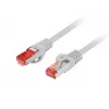 Lanberg PCF6-10CU-0100-S cabo de ligação Cat6 FTP LSZH CU, aprovado no teste Fluke, 1 m, cinzento