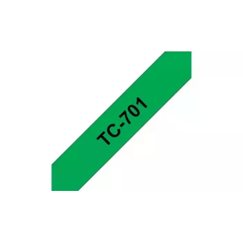 Fita de etiquetagem Brother TC701 12 mm preto sobre verde
