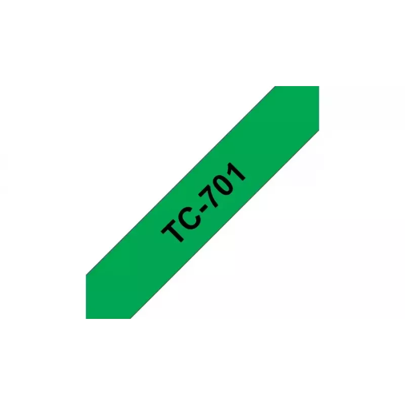 Fita de etiquetagem Brother TC701 12 mm preto sobre verde
