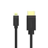Cabo HDMI UNITEK Y-C182 2m HDMI Type-D Micro HDMI Type-A Standard preto