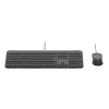 Teclado de tamanho completo com rato com fios Logitech 920-013349 — USB, QWERTY US International, Grafite, cabo de 1,8 m