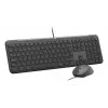 Teclado de tamanho completo com rato com fios Logitech 920-013349 — USB, QWERTY US International, Grafite, cabo de 1,8 m