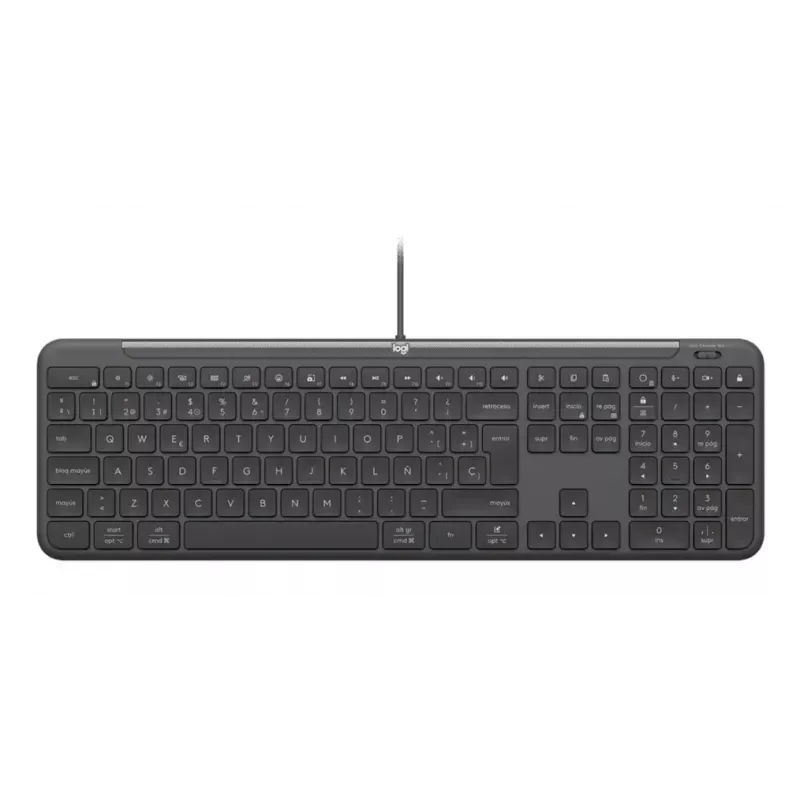 Teclado de tamanho completo com rato com fios Logitech 920-013349 — USB, QWERTY US International, Grafite, cabo de 1,8 m