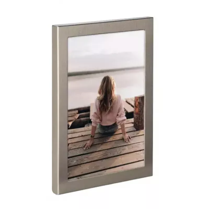 Moldura individual Hama Riva Titanium alumínio vidro 140x190mm