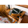 Gira-discos de áudio de acionamento por correia Lenco LS-55WA madeira semiautomático USB Bluetooth