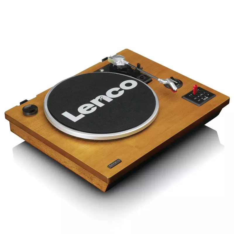 Gira-discos de áudio de acionamento por correia Lenco LS-55WA madeira semiautomático USB Bluetooth
