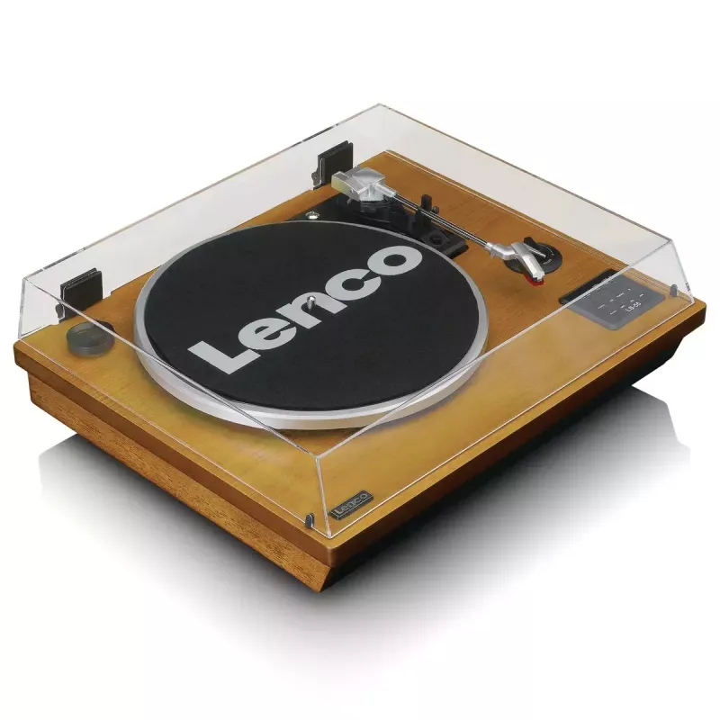 Gira-discos de áudio de acionamento por correia Lenco LS-55WA madeira semiautomático USB Bluetooth