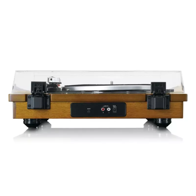 Gira-discos de áudio de acionamento por correia Lenco LS-55WA madeira semiautomático USB Bluetooth