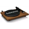 Gira-discos Lenco LS-480WD com amplificador integrado, Bluetooth, acionamento por correia, 33/45 rpm, 2×30W RMS, caixas de madeira