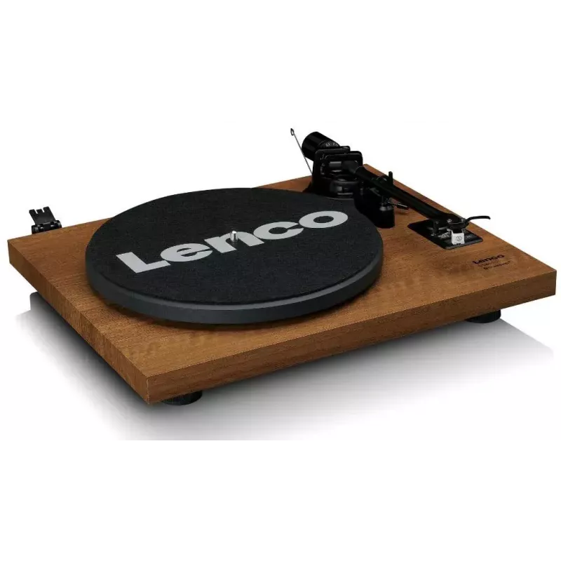 Gira-discos Lenco LS-480WD com amplificador integrado, Bluetooth, acionamento por correia, 33/45 rpm, 2×30W RMS, caixas de madeira