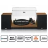 Gira-discos Lenco LS-480WD com amplificador integrado, Bluetooth, acionamento por correia, 33/45 rpm, 2×30W RMS, caixas de madeira