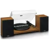 Gira-discos Lenco LS-480WD com amplificador integrado, Bluetooth, acionamento por correia, 33/45 rpm, 2×30W RMS, caixas de madeira