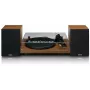 Gira-discos Lenco LS-480WD com amplificador integrado, Bluetooth, acionamento por correia, 33/45 rpm, 2×30W RMS, caixas de madeira