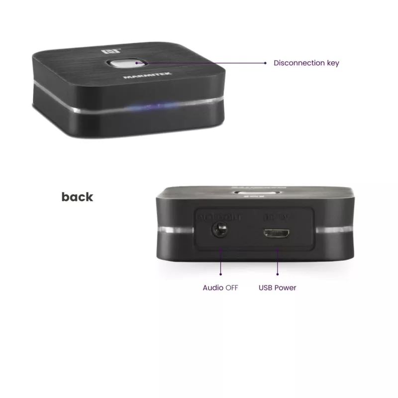 Marmitek BoomBoom 80 recetor de áudio Bluetooth com NFC