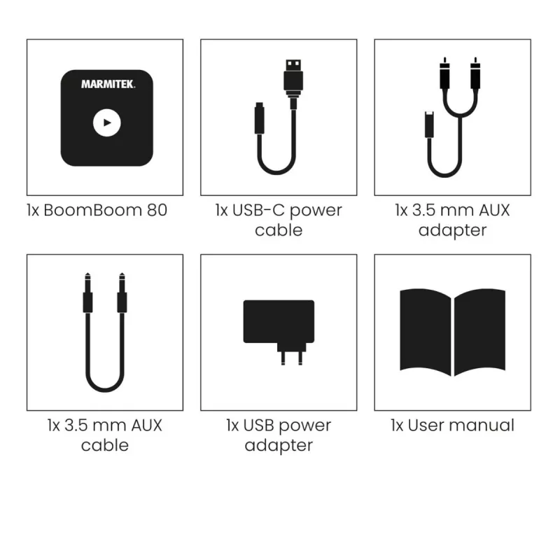 Marmitek BoomBoom 80 recetor de áudio Bluetooth com NFC