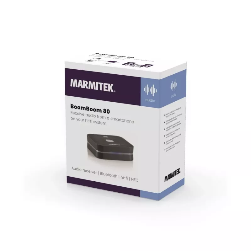 Marmitek BoomBoom 80 recetor de áudio Bluetooth com NFC