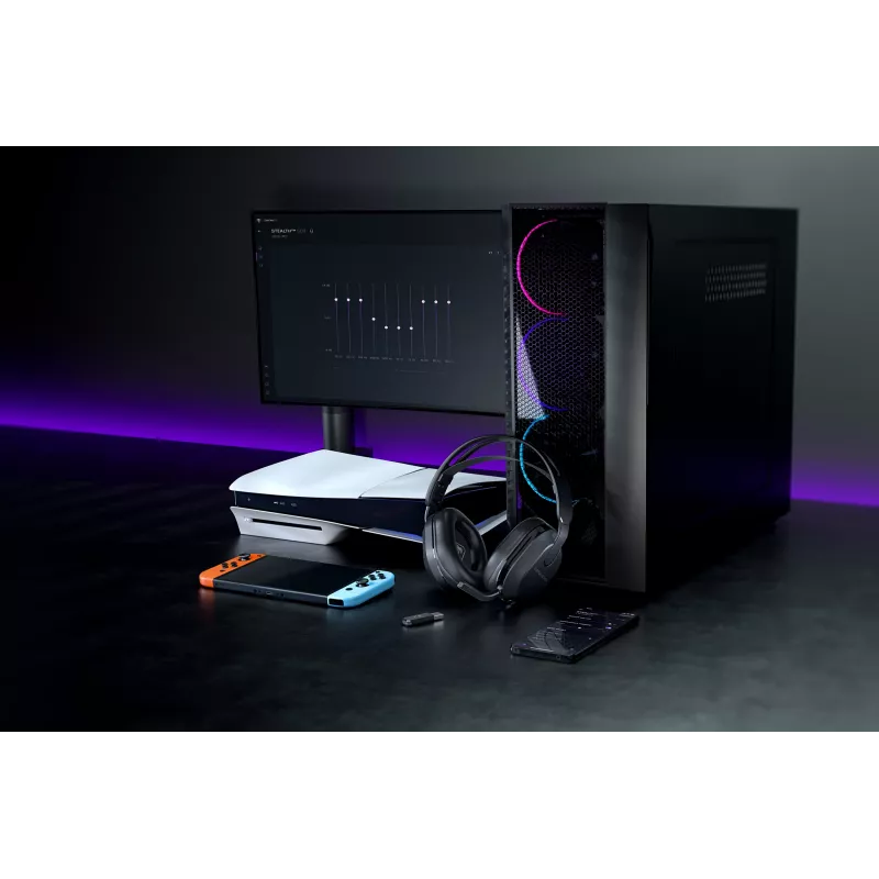 Headset gaming sem fios Turtle Beach Stealth 500 preto para PC com até 40 h de autonomia e Bluetooth para PC, PS5, PS4 e dispositivos móveis