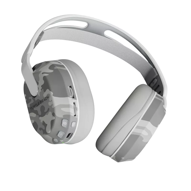 Headset gaming sem fios Turtle Beach Stealth 500 Arctic Camo para PlayStation com até 40 h de autonomia e Bluetooth para PS5, PS4, PC e dispositivos móveis