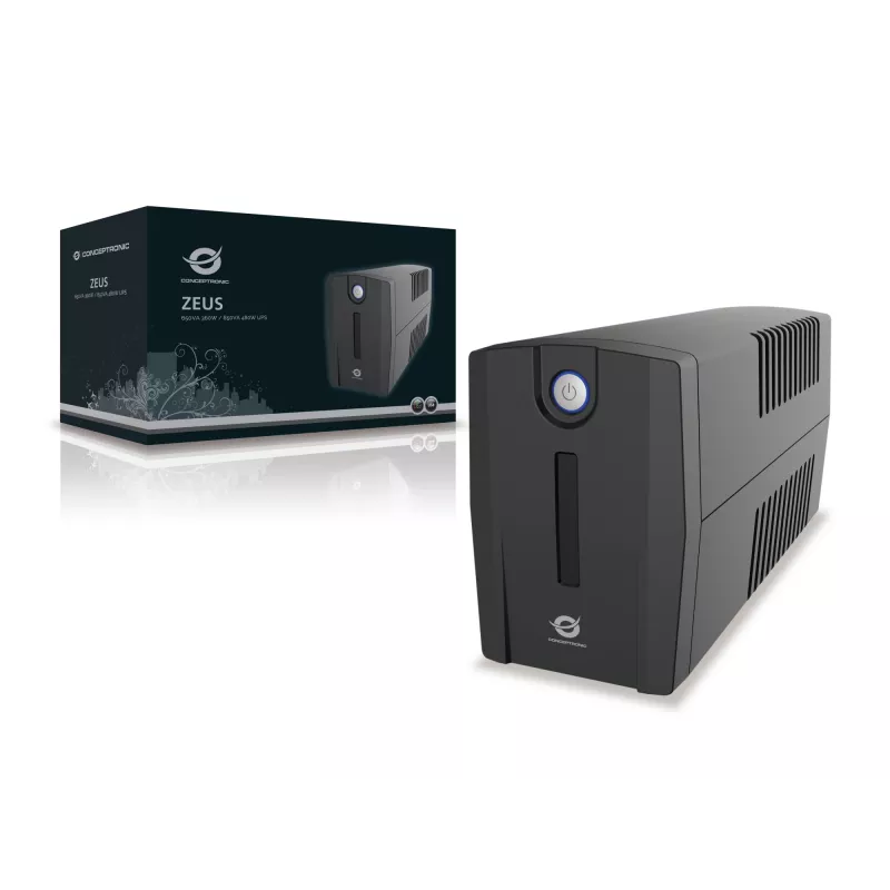 UPS Conceptronic ZEUS 650VA 360W, tomada Schuko, Line-Interactive, 0,65 kVA, 360 W, 220 V, 240 V, 220 V