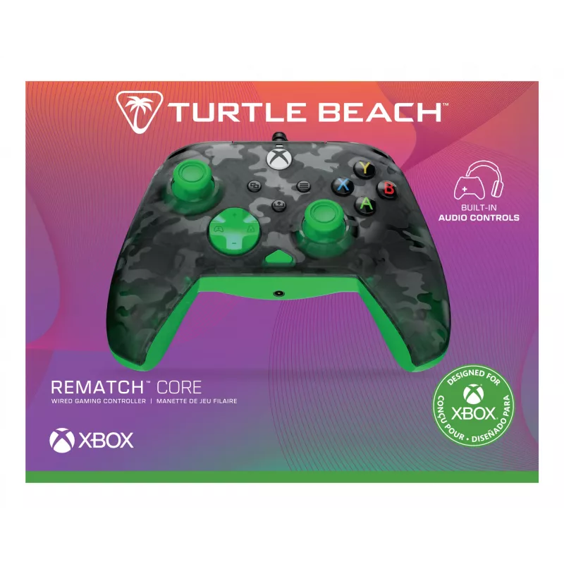 Gamepad Turtle Beach Rematch Core preto verde cinzento USB com fios