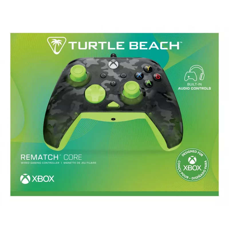 Gamepad Turtle Beach Rematch Core preto cinzento amarelo USB com fios