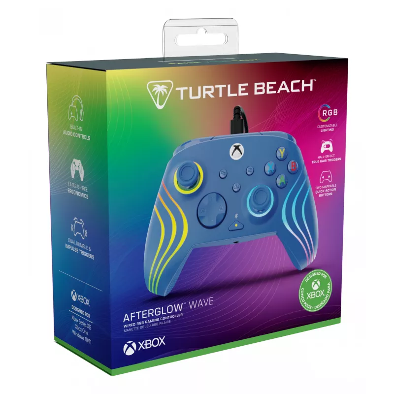 Gamepad Turtle Beach Afterglow Wave azul USB PC Xbox Series S X