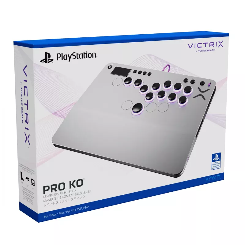 PDP Victrix Pro KO Leverless Fight Stick cinzento USB Fightstick PC, PlayStation 4, PlayStation 5