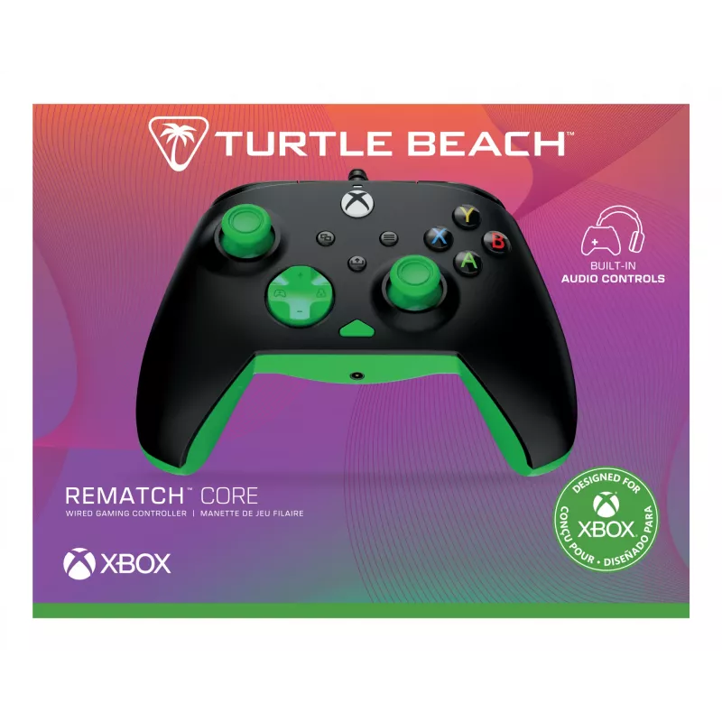 Gamepad Turtle Beach Rematch Core preto verde USB com fios PC Xbox