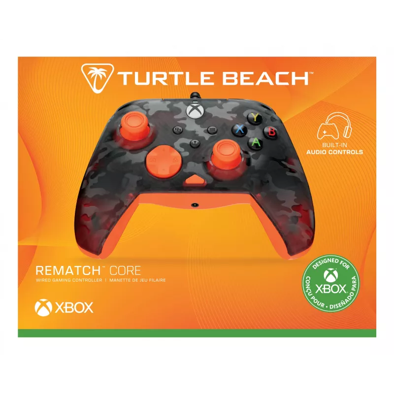 Gamepad Turtle Beach Rematch Core preto cinzento laranja USB com fios