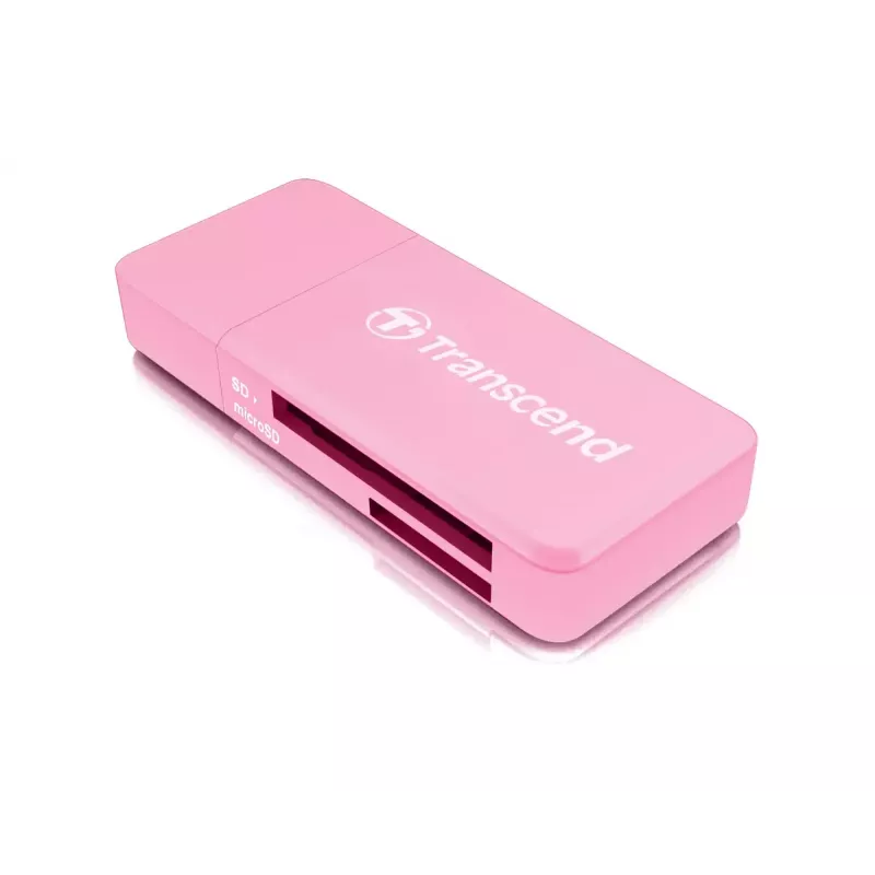 Leitor de cartões Transcend RDF5 rosa