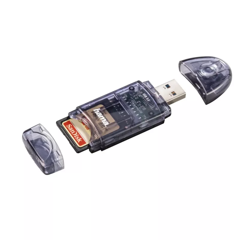 Leitor de cartões Hama USB 3.0, SD/micro SD, antracite