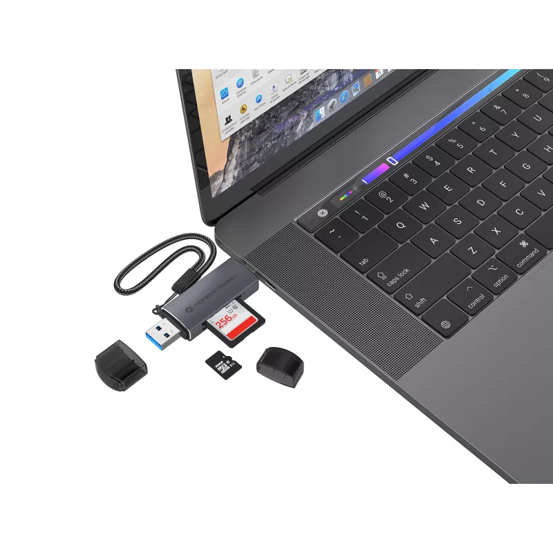 Leitor de cartões Conceptronic BIAN05G 2-em-1 USB 3.0 Dual Plug, SD/MicroSD 3.0, UHS-I