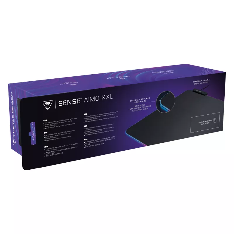Tapete de rato gaming Turtle Beach Sense AIMO XXL ultra largo para PC com iluminação RGB