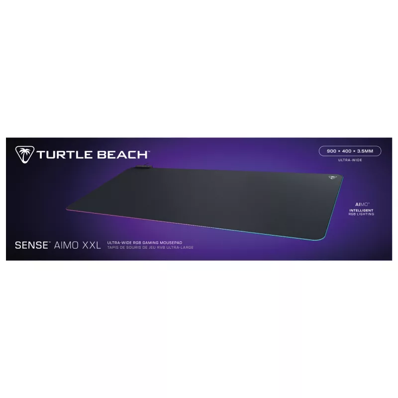 Tapete de rato gaming Turtle Beach Sense AIMO XXL ultra largo para PC com iluminação RGB