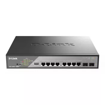 Switch de rede D-Link DSS-200G-10MPP gerido L2 Gigabit Ethernet (10/100/1000) Power over Ethernet (PoE) 1U preto, cinzento