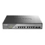 Switch de rede D-Link DSS-200G-10MPP gerido L2 Gigabit Ethernet (10/100/1000) Power over Ethernet (PoE) 1U preto, cinzento