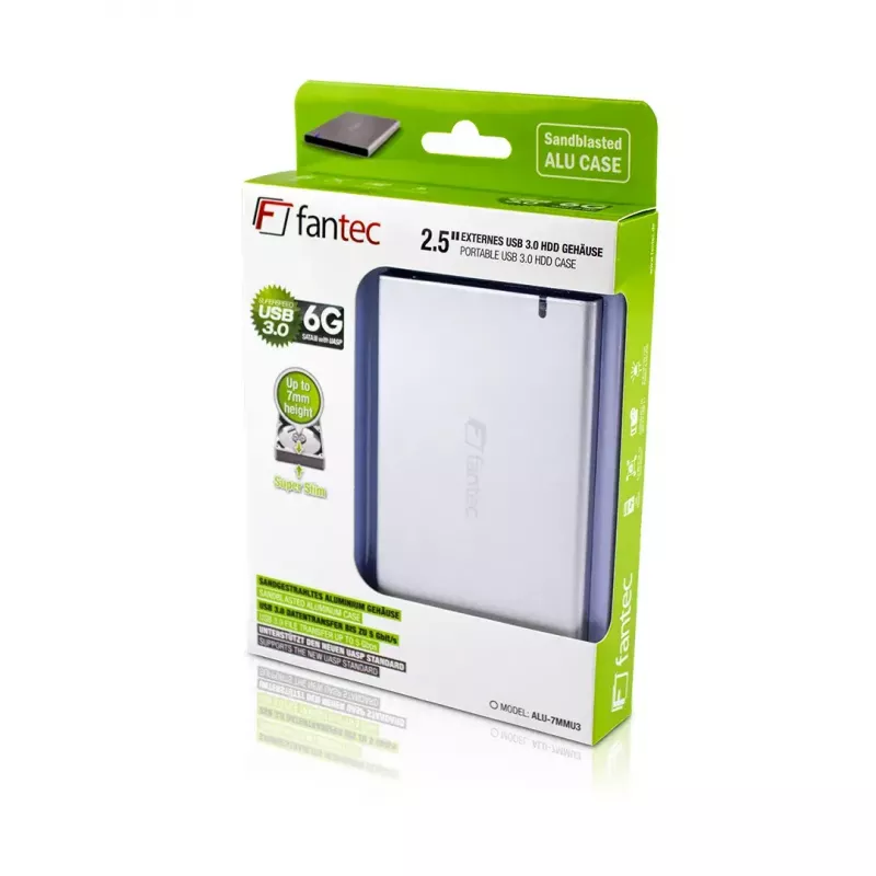 Caixa para HDD/SSD Fantec ALU7MMU3 prateada 2,5 polegadas
