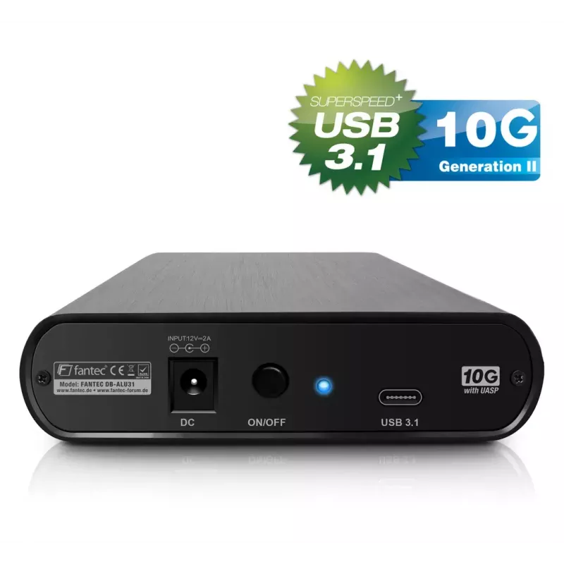 Caixa para HDD Fantec DB-ALU31 preta 3,5 polegadas