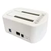 LC Power LC-DOCK-U3-VI - docking station para HDD / SSD - 2.5, 3.5 (6,4 cm, 8,9 cm) - 2 canais - SATA - USB 3,2 (Gen 2x1) - branco, casca de ovo (LC-DOCK-