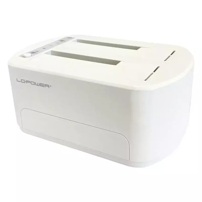 LC Power LC-DOCK-U3-VI - docking station para HDD / SSD - 2.5, 3.5 (6,4 cm, 8,9 cm) - 2 canais - SATA - USB 3,2 (Gen 2x1) - branco, casca de ovo (LC-DOCK-