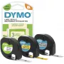 Fita de etiquetagem DYMO LetraTag sortida pack de 3