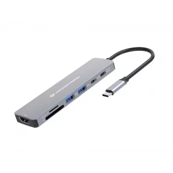 Conceptronic DONN28G docking station USB 3.2 Gen 1 7-em-1, 4K60Hz HDMI, USB-A 5Gbps x 2, USB-C 5Gbps, SD, TF/MicroSD, 100W USB PD