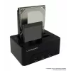 LC Power LC-DOCK-U3-HUB - docking station para HDD com indicador de rede, hub USB de 3 portas, interruptor on/off, função de clonagem baías: 2 - 2.5 / 3.5 partilhadas