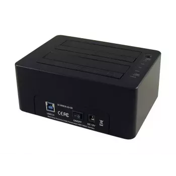LC Power LC-DOCK-U3-CR - docking station para HDD com indicador de rede, interruptor on/off, função de clonagem baías: 2 - 2.5 / 3.5 partilhadas (6,4 cm/8,9 cm